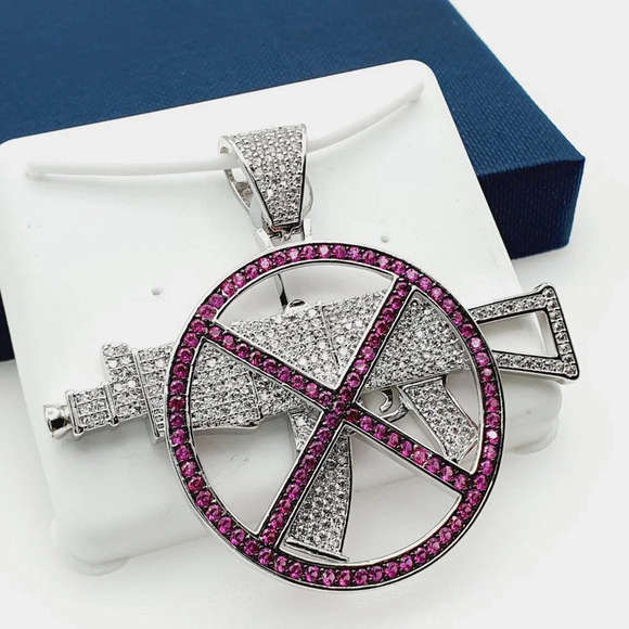 "925 Sterling Silver Plated CZ Pendant, INUS1BR273 - Picture 3 of 9